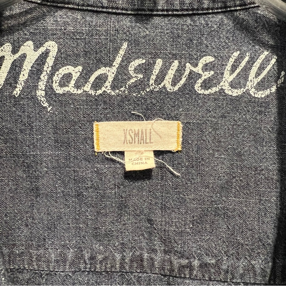 MADEWELL 100% cotton Lightweight Denim Button Down Long Sleeve Shirt XS - Picture 9 of 9